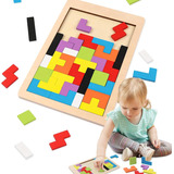 Tetris Puzzles Rompecabezas 3d Colorido De Madera