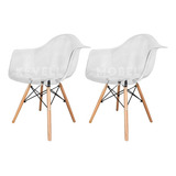 Set De 2 Sillas De Acrílico Transparente Eames Modelo Turín