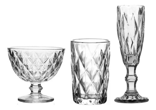 Juego X18 Piezas Copas Con Vasos De Vidrio Kuchen
