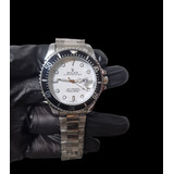 Reloj Rolex Plateado Clon Bisel Giratorio 