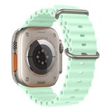 Pulseira Ondulada Relógio Smartwatch 8 Ultra 42mm 44 45 49mm Cor Pulseira Ocean Verde Pistache Largura 2 Cm