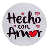 Etiqueta Adhesivas Frase Hecho Con Amor Pack 1000