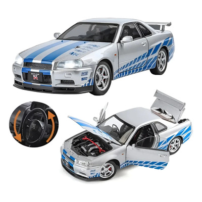 Nissan GTR R34 Rápido y Furioso Juguete 1:24 Luces Sonido | Meses sin interés
