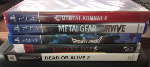 Lote De Jogos Ps4 Ps3 Ps2 Mk Metal Gear Gravity Rush Re Doa