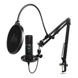 Kit Microfono Usb Maono Profesional Studio Pm422 Con Brazo