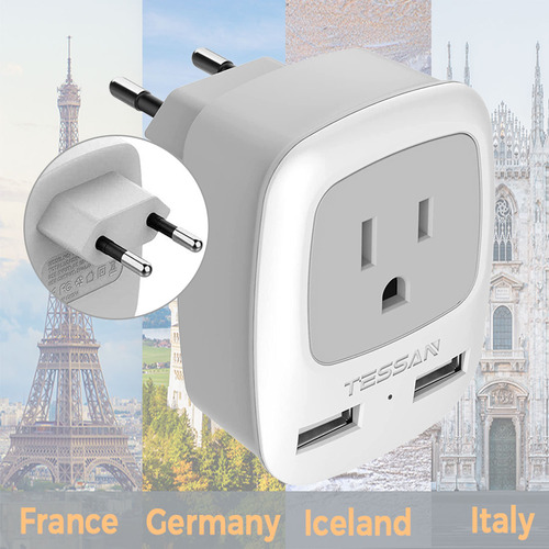 European Adapter With 2usb Ports