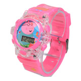 Relógio Infantil  De Menina Feminino Peppa Pig Com Luz E Som