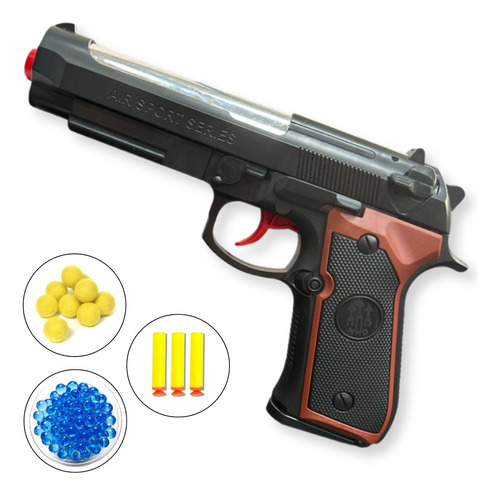 Kit 2 Pistola Bolinha De Gel + Dardo Nerf Arminha C/gatilho