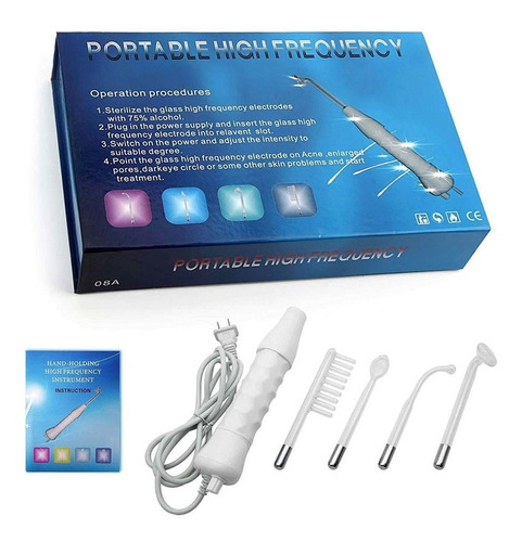 Alta Frecuencia Portátil Facial Y Corporal 4 Electrodos