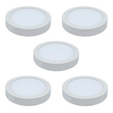 Pack 5 Foco Panel Led Circular Sobrepuesto 24w 