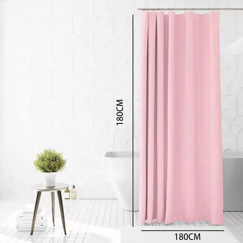 Cortina Baño Colores Impermeable 180x180 Cms + 12 Ganchos