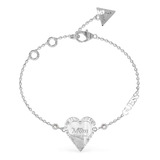 Pulsera Plateada Guess Original Mujer Corazon