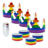 4 Pack Coronas, Pulseras Y Gis Cara Gay Pride Orgullo