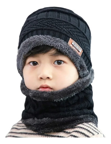 Gorro Bufanda Lana Invierno Niña Niño 6-12 Años