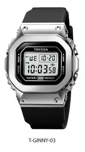 Reloj Tressa Ginny Plateado Digital Luz Crono Watchcenter