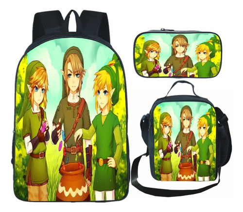 Bolsa Zelda Legend De Três Peças The Legend Of Zelda Cartoon