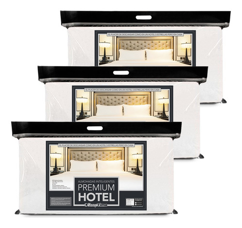 3 Almohadas Inteligente Sleeptime 68x40x13 - Premium Hotel 