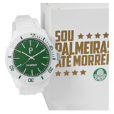 Relógio Masculino Palmeiras Palestra Italia Sep23-001-3 Cor Da Correia Branco Cor Do Bisel Branco Cor Do Fundo Verde