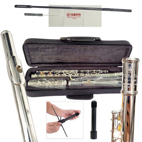 Flauta Transversal Yamaha Em Dó Profissional + Acessórios 