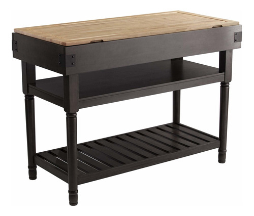 Sei Furniture Waysmere Kitchen Island, Ceniza Ahumada, Natu.