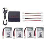 4 Pilas De Litio De 3.7 V 220 Mah + Cargador De Equilibrio .