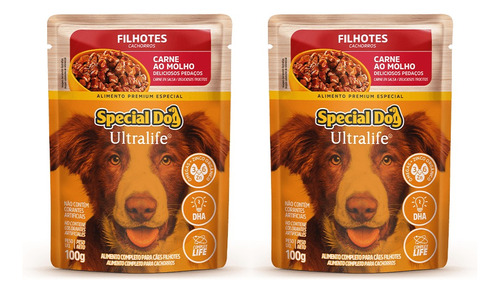 Sachê Special Dog Para Cães Filhote Carne Ao Molho 100g 