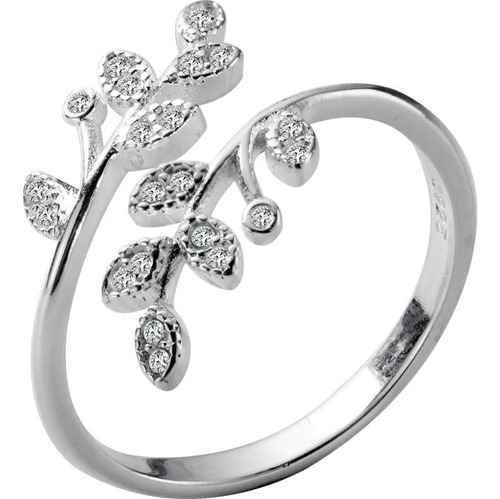 Anillo Hojas Plata 925 Ajustable Arbol Regalo