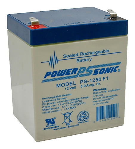 Ps1250 F1&f2 Power Sonic 12 Voltios 5 Ah Recargable