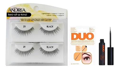 Kit  2 Pares Pestañas Postizas En Tiras Andrea+pegamento Duo | Envío gratis