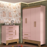 Quarto Infantil Completo Guarda Roupa 4 Portas 2 Ae