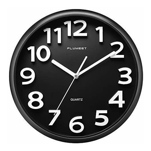 Plumeet - Reloj De Pared Silencioso De 10 Pulgadas - Relojes