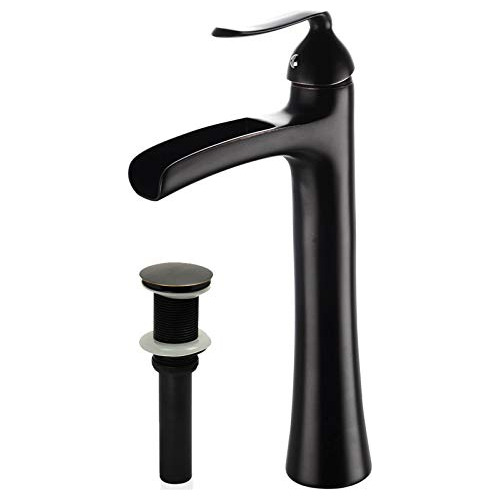 Grifo Lavabo Cascada Negro, Monomando, Cuerpo Alto, Comercia