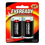 2 X Pila Carbon Zinc Grande Tipo D Eveready 1250 Heavy Duty