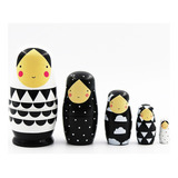 5 Bonecas Russas Matryoshka De Madeira