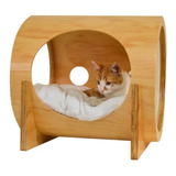 Cama Redonda Para Gato / Gatito Siames Mdf Acolchada