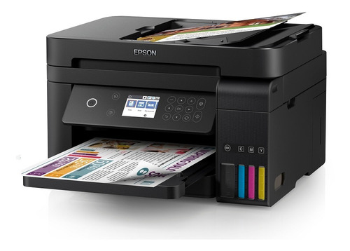 Impresora A Color Multifunción Epson Ecotank L6171 Con Wifi Negra 110v/220v