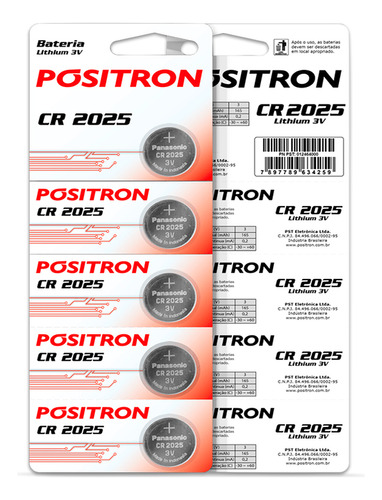 Bateria Cr2025 Positron 5 Unidades P/ Controle Remoto