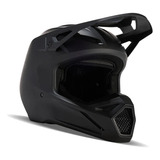 Casco Fox Racing V1 Solid Negro Mate Mx24 Motocross Enduro