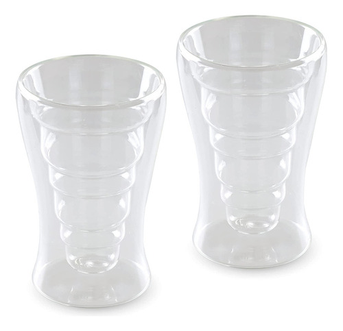 Vaso Vidrio Cerveza Redlemon Set 2 Doble Pared Frio Caliente