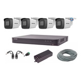 Kit 4 Camaras Hikvision 5 Mpx Dvr 8 Ch 5 Megapixel 20m Ir