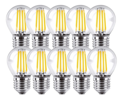 Pack 10 Lampara Gota Vintage Filamento Led 4w E27 Calido Baw