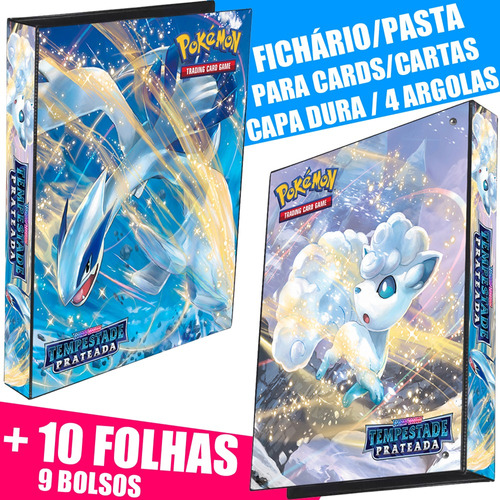 Pasta Fichário Álbum Premium Pokémon Cards Cartas 10 Folhas