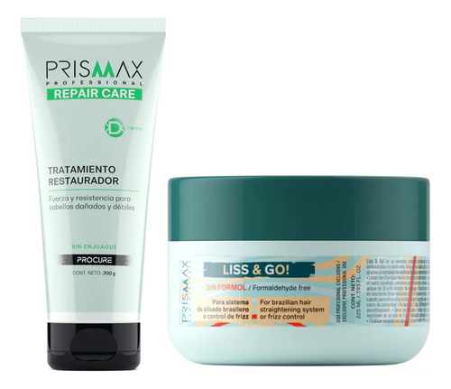 Kit Prismax Alisado Sin Formol Liss And Go + Tratamiento    