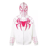 Spiderman Suéter Con Cremallera De Máscara Sudadera Rojo