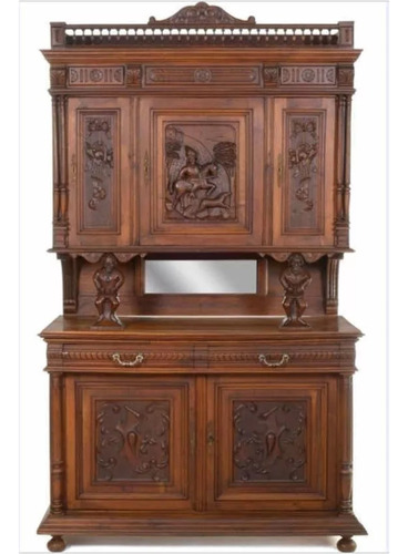 Mueble Renacimiento Antiguo Madera De Roble.