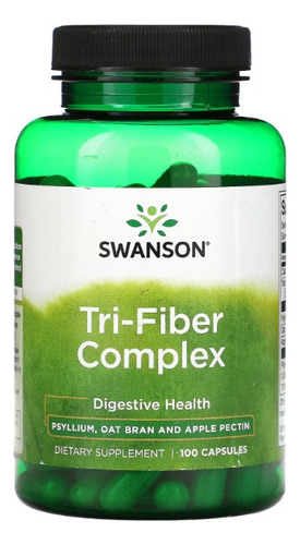 Swanson Tri Fiber Complex Digestive Health 100 Cápsulas, Sabor Sem Sabor