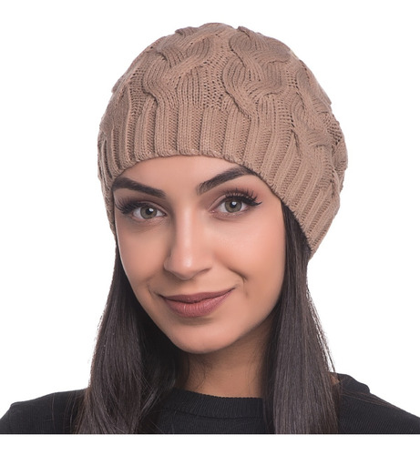 Touca Gorro Feminino De Malha Tricô Para O Frio Elegante