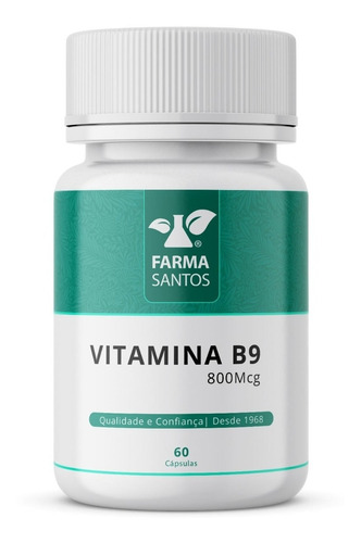 Vitamina B9 (ácido Fólico) 800mcg 60 Cápsulas