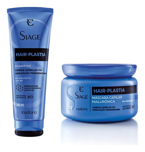  Kit Siàge Hair Plastia: Shampoo 250ml + Máscara 250g