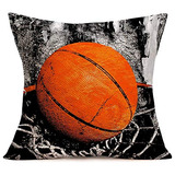 Diseño Vintage De Baloncesto Algodón Y Lino Decorativ...